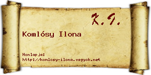 Komlósy Ilona névjegykártya