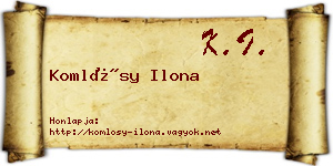 Komlósy Ilona névjegykártya